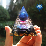 Orgonit Pyramide - Lapis Lazuli og Amethyst